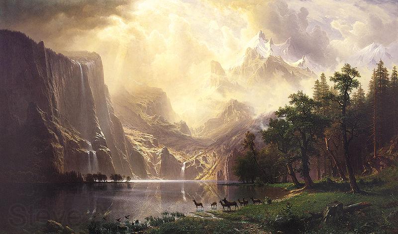 Albert Bierstadt Among the Sierra Nevada Mountains, California Spain oil painting art